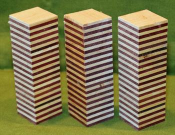 Blank #739 - Purpleheart & Maple Striped Blanks - 3 Blanks ~ 1 1/4" x 1 1/4" x 4 1/2" ~ $14.99